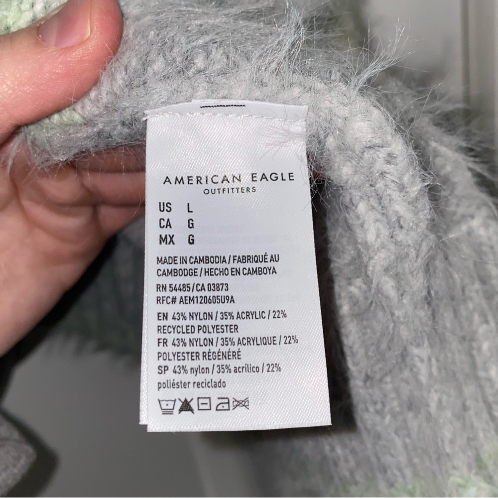American Eagle Outfitters Fuzzy Stripped Cardigan - Picture 9 of 10